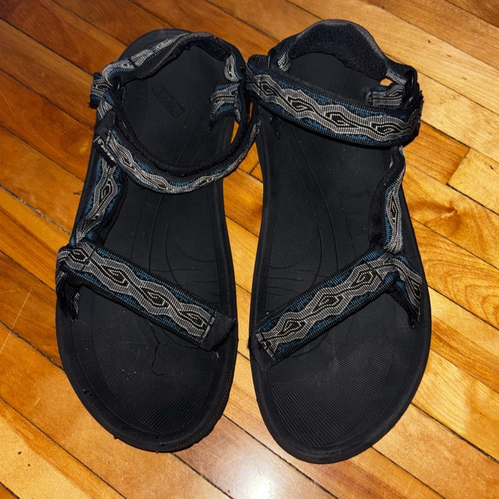 Teva Blue Black and Gray Outdoor Sandals with Adjustable Straps
